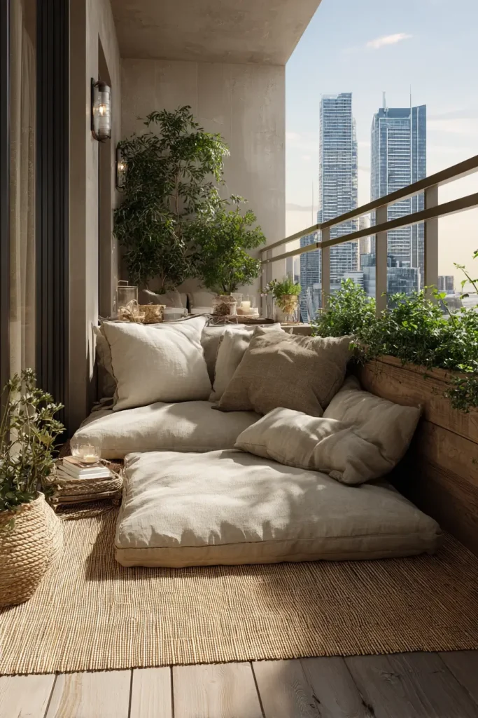 11. A Floor Cushion Pile Instead of Furniture