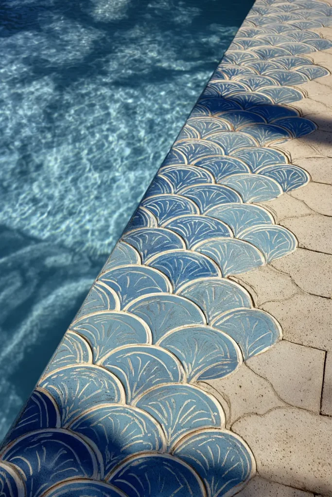 14. Stenciled Concrete With Tile Patterns