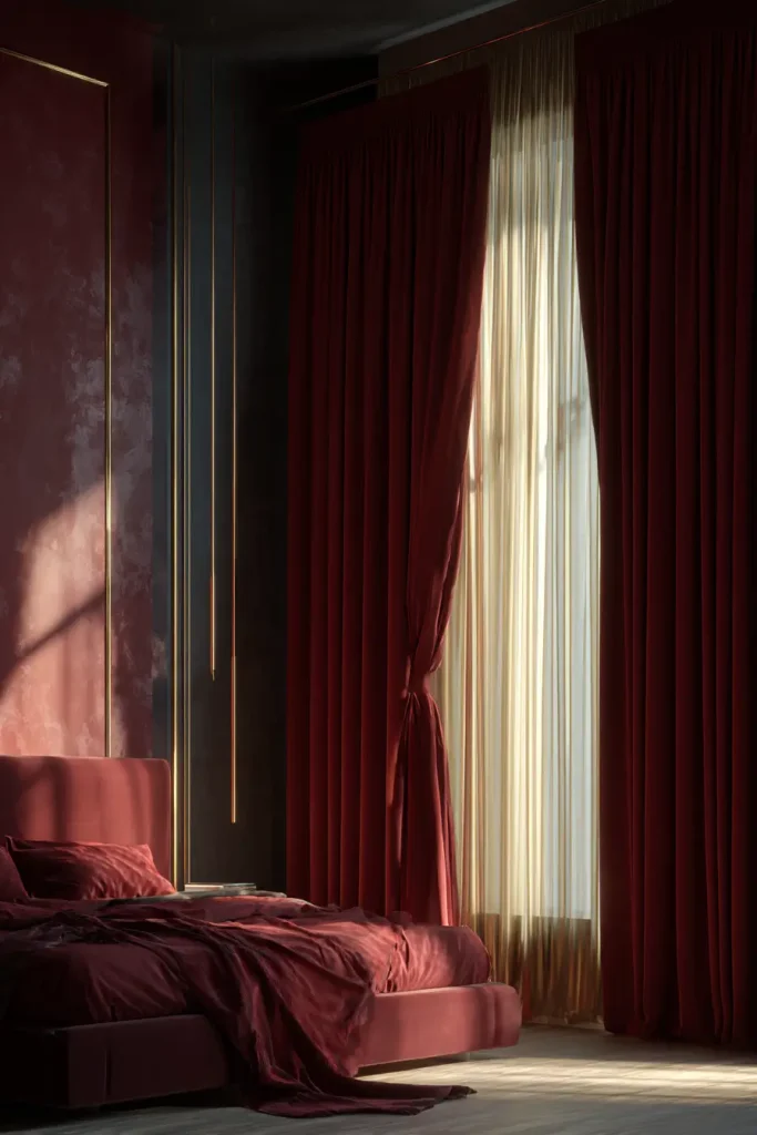 4. Add Gold Curtains That Filter Light