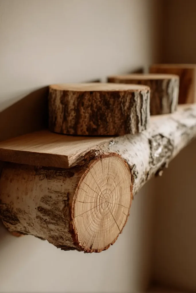 4. The Rustic Log Slice Bracket