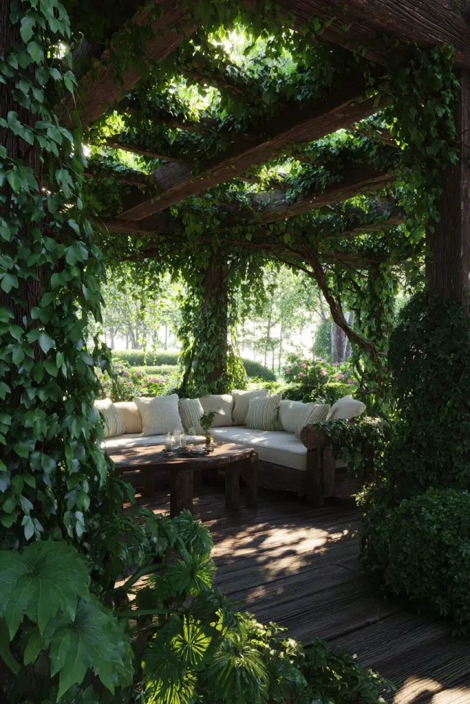 7. Vine-Covered Trellis With Thick Vines