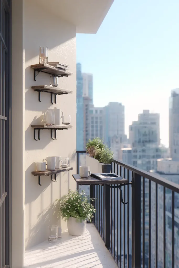 9. Clip On Shelves for the Railing