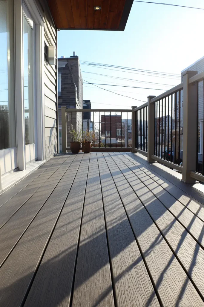 Diagonal Decking Pattern to Make a Narrow Space Appear Wider