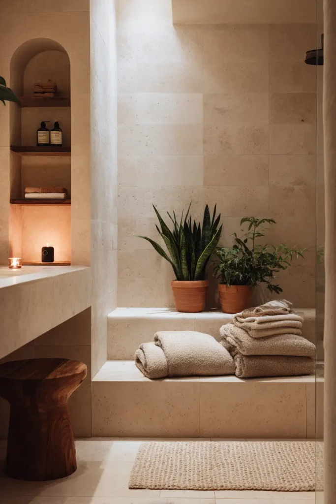Use a natural stone bath mat.