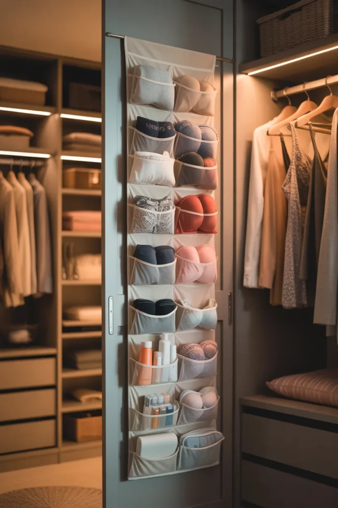 10. Slide a Lingerie Organizer Over the Door