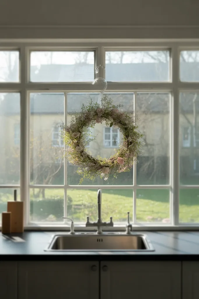11. Add a Small Wreath That Changes With Seasons