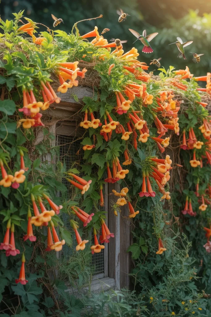 11. Trumpet Vine for Hummingbirds and Fences That Need Total Coverage