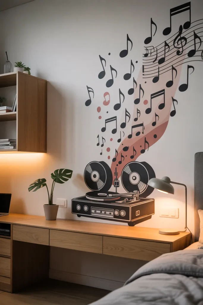 12. Musical Notes Flying Out of a Stereo