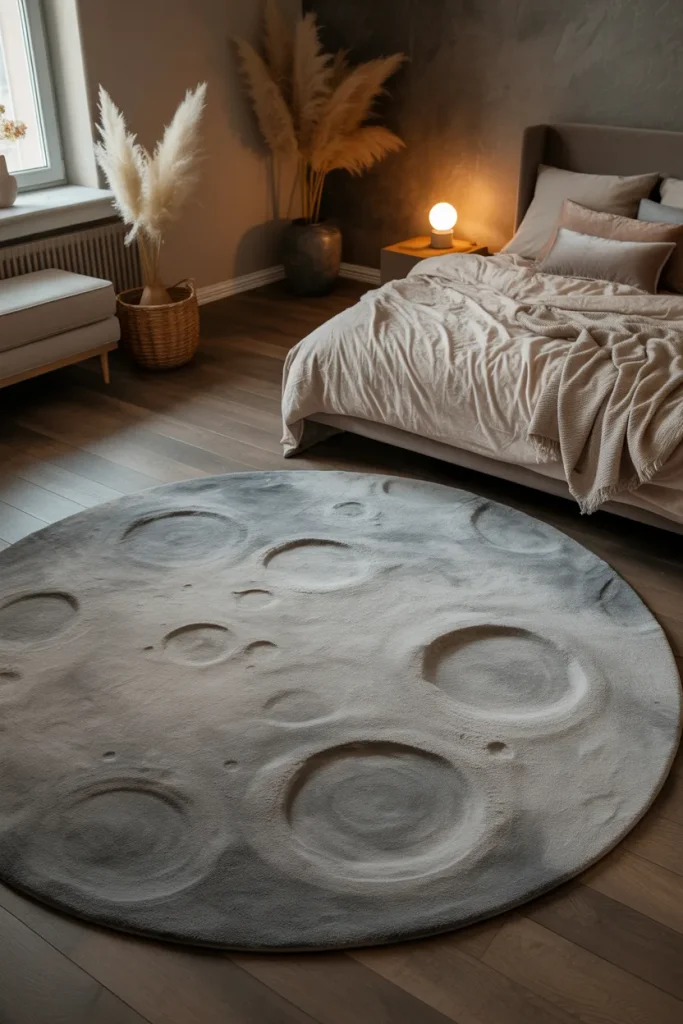 13. Roll Out a Rug That Looks Like Moon Craters