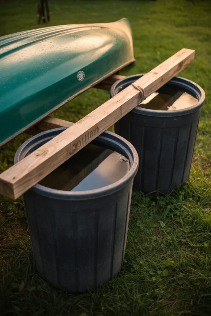 14. Plastic Trash Can Rack