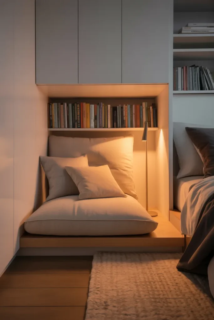 14. Use a Low Bookshelf as a Backrest