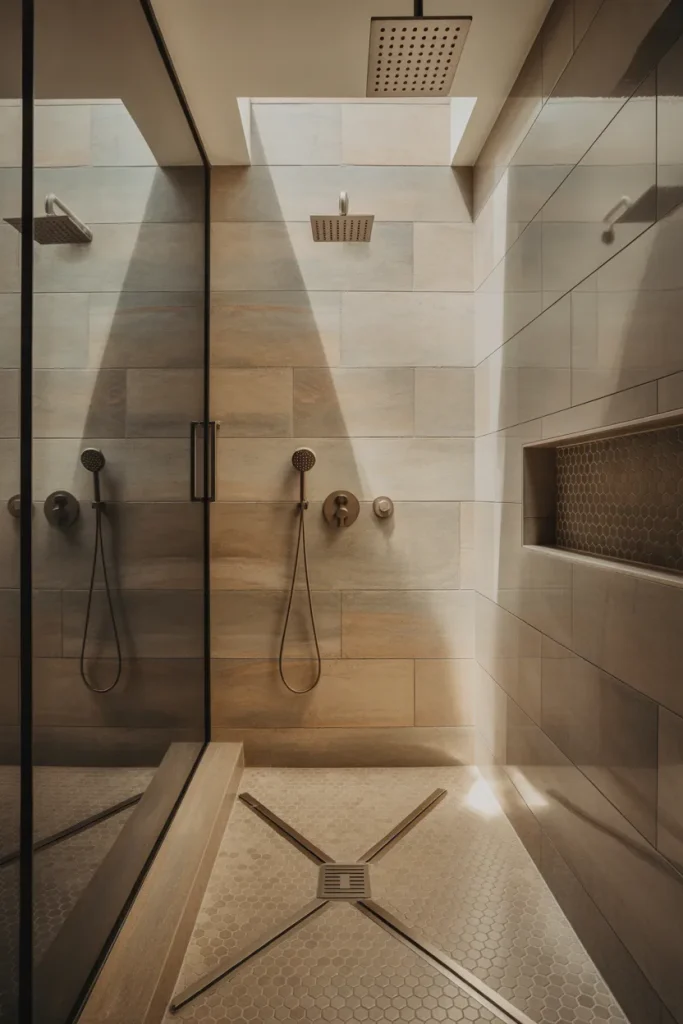 15. Keep the Shower Floor Flat With a Center Drain