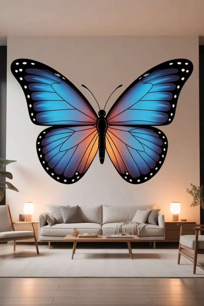 16. Giant Butterfly on a Blank Wall