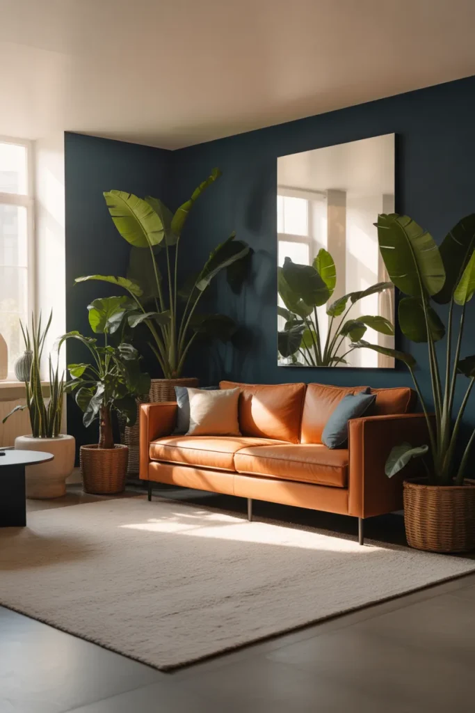 3. Add Greenery With Tall Houseplants