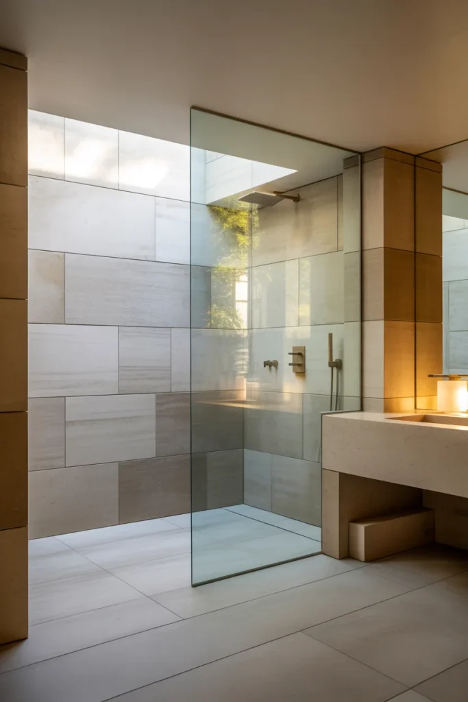 3. Choose Large Tiles to Reduce Grout Lines