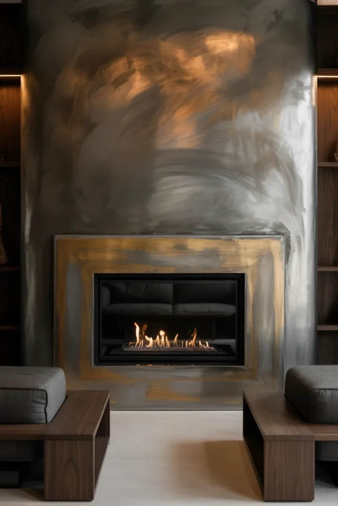 3. Venetian Plaster with Metallic Glow