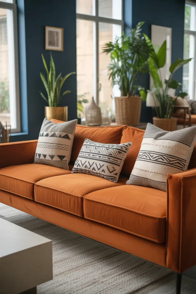 4. Throw On Mudcloth or Geometric Pillows