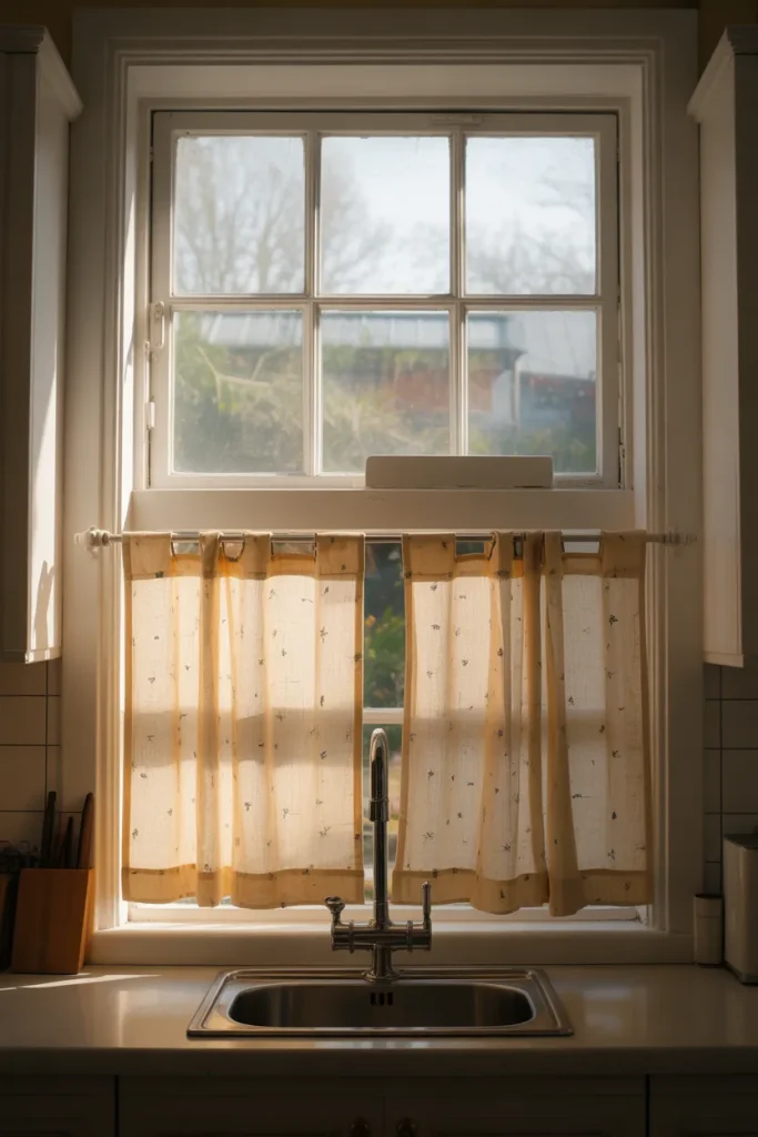 5. Switch to a Cafe Curtain That Only Covers the Bottom Half