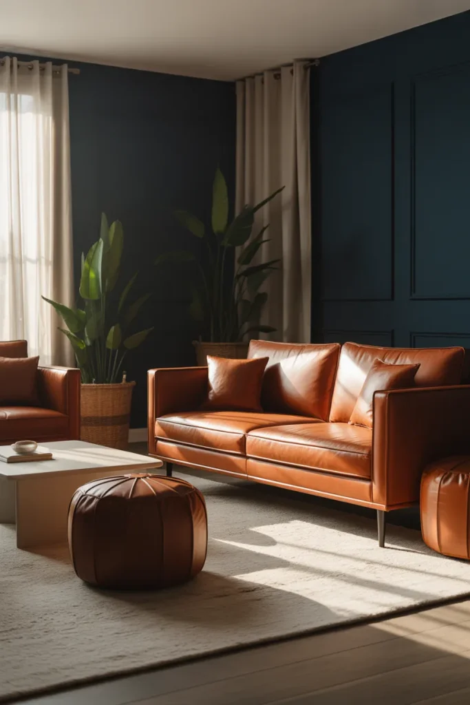 6. Bring In Brown Leather Accents