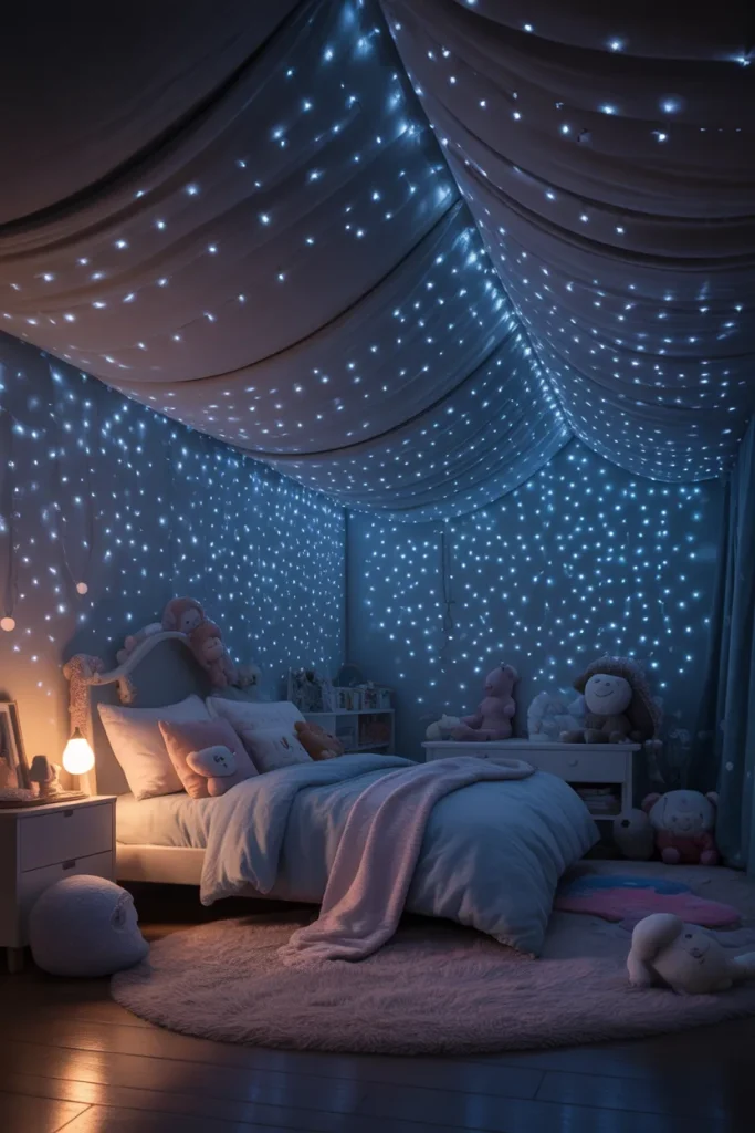 6. Create a kids’ room star ceiling