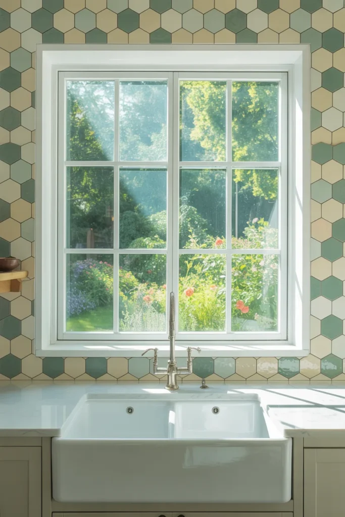 6. Frame the Window With Peel and Stick Tiles
