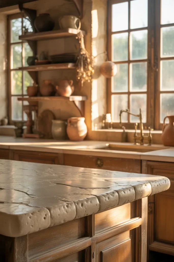 6. Limestone Tumbled for Old-World Feel