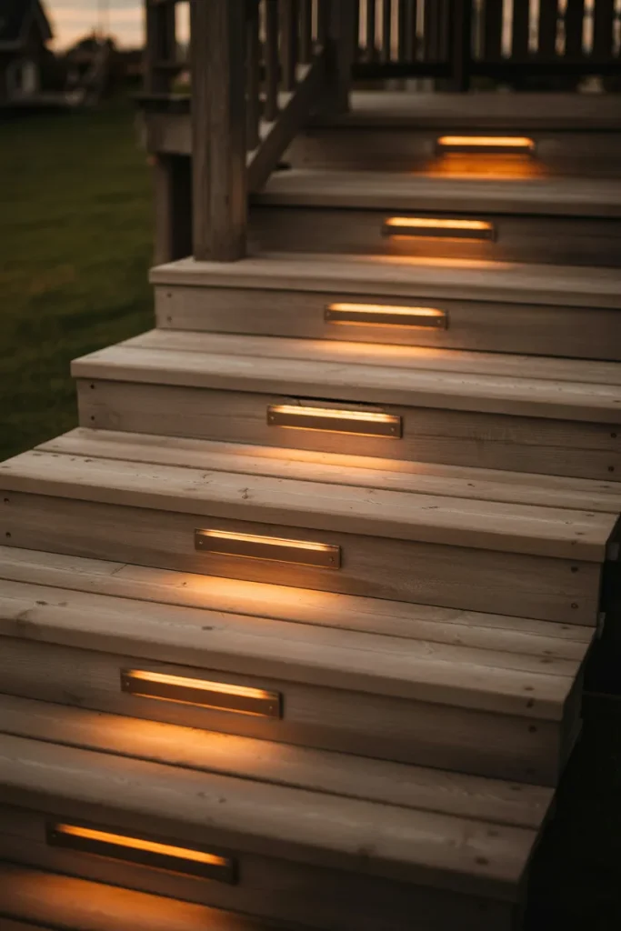 6. Step Lights Set Into Porch Risers