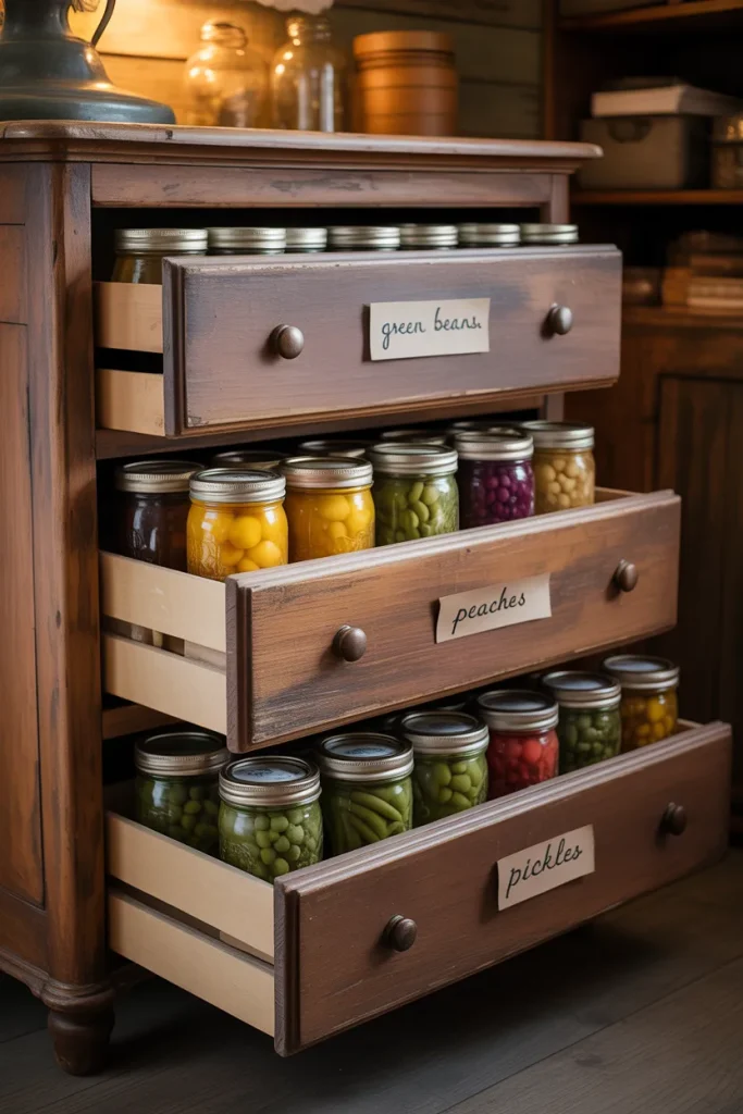 6. Turn a Dresser into a Jar Drawer Unit