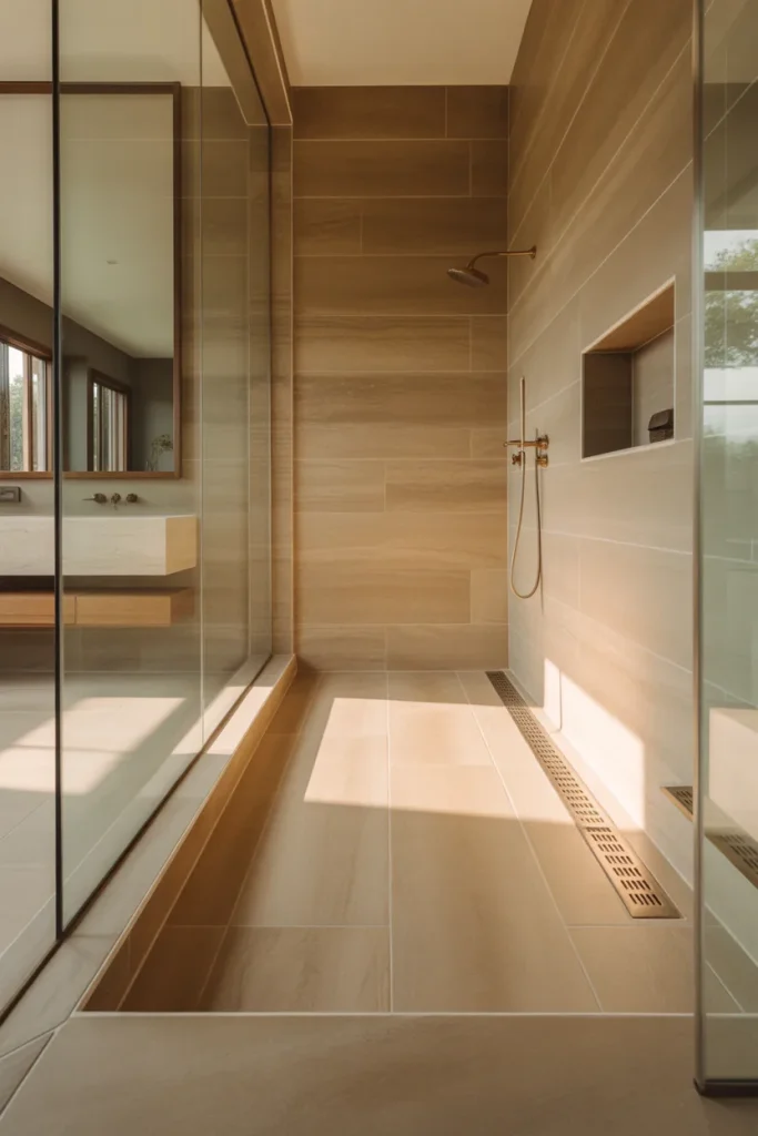 6. Use a Linear Drain Along the Wall