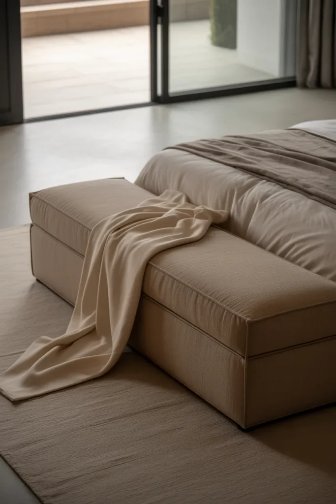 7. Add a Long Bench at the Foot of the Bed