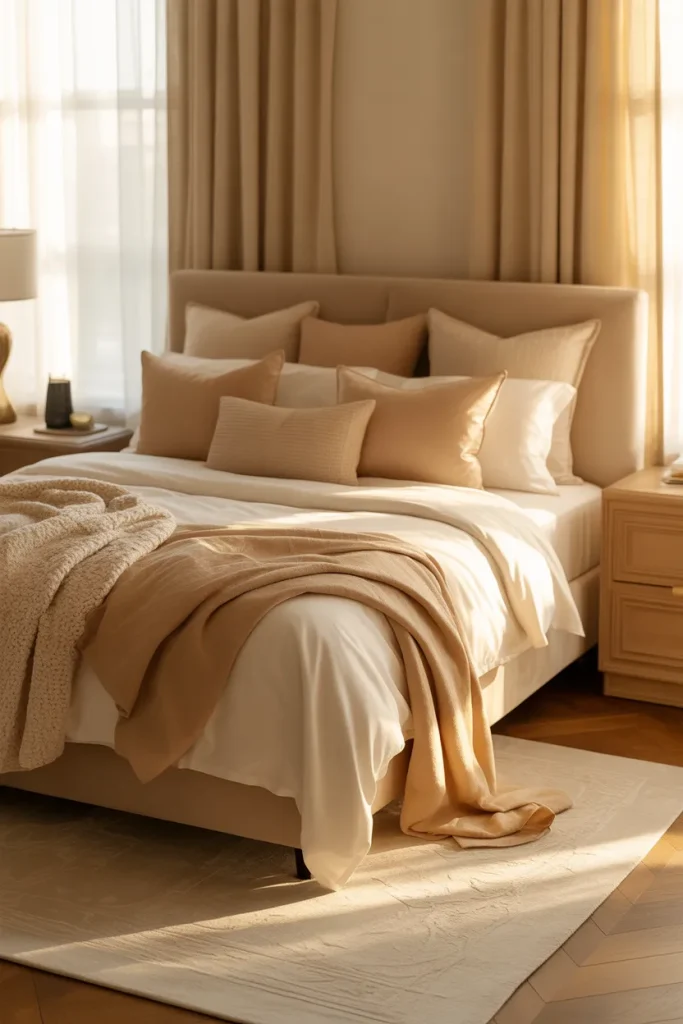8. Choose Bedding With Different Cream Tones