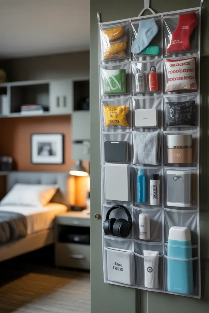 8. Over-the-Door Organizer With Clear Pockets