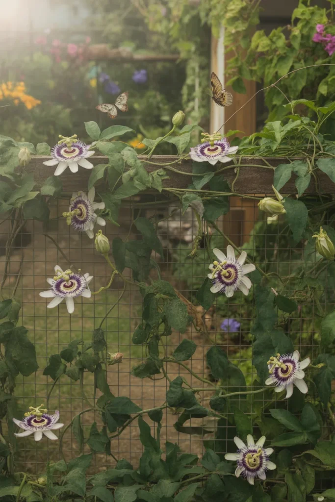 8. Passionflower for Exotic Blooms That Attract Butterflies