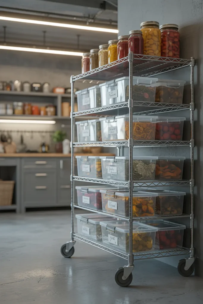 9. Build a Rolling Cart from a Wire Shelf
