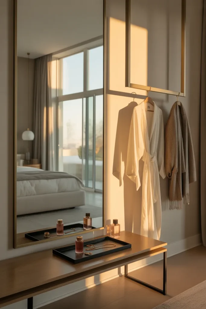 9. Create a Dressing Area With a Full-Length Mirror