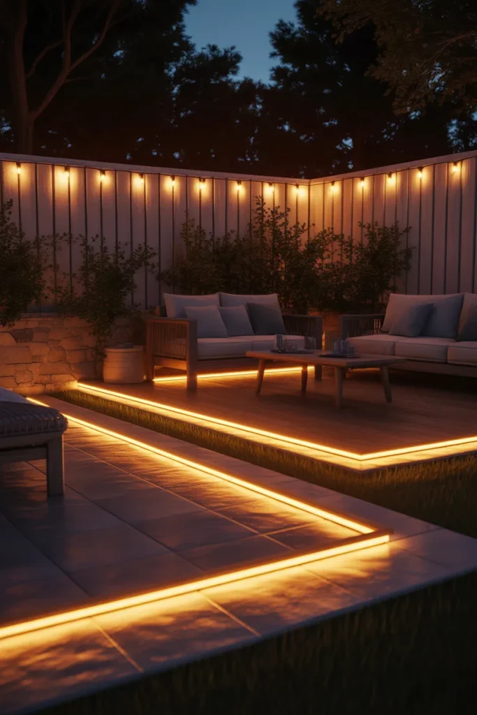 9. Outline your patio for evening hangs