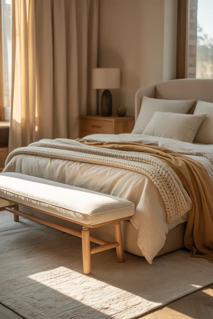9. Put A Cream Bench At The Foot