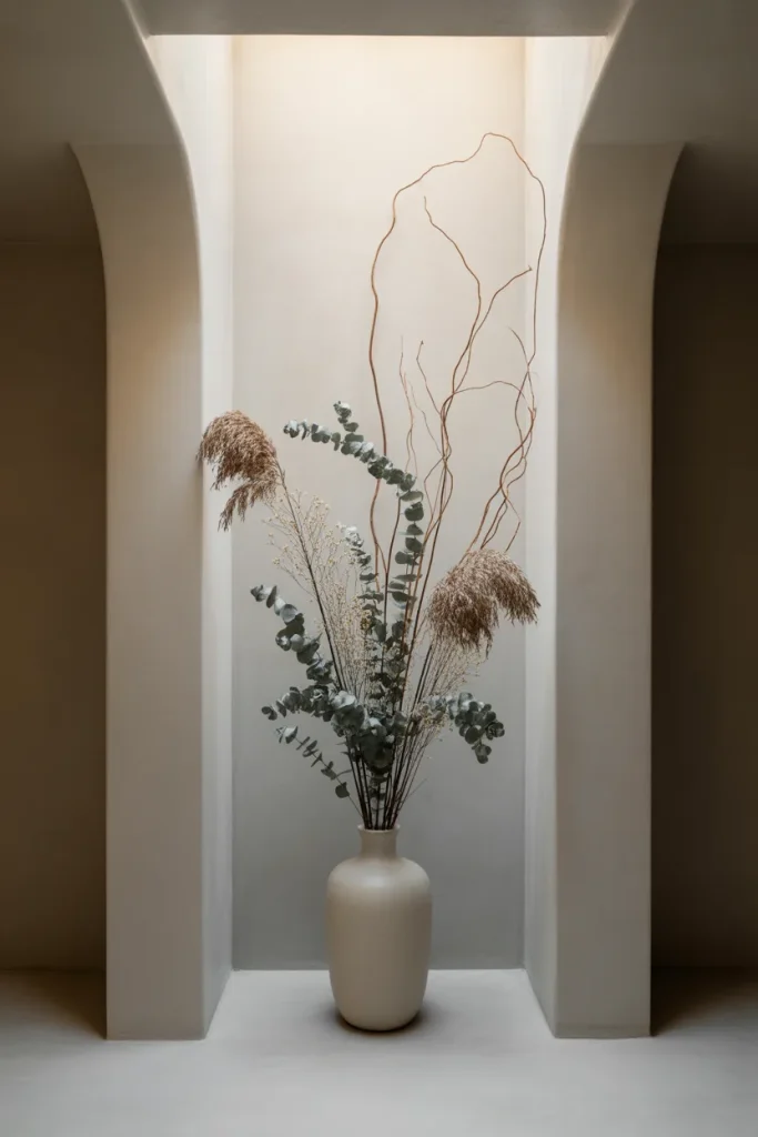 Eleventh Idea A Single Tall Vase with Dried Branches