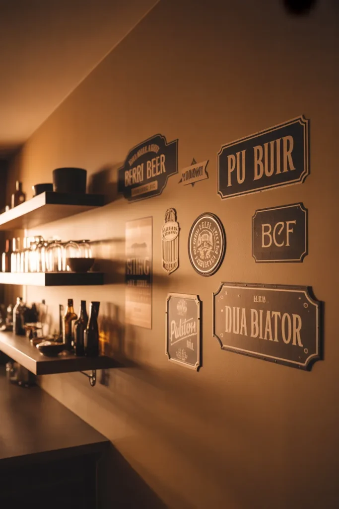 Idea 11 – Stick Wall Decals That Look Like Old Pub Signs