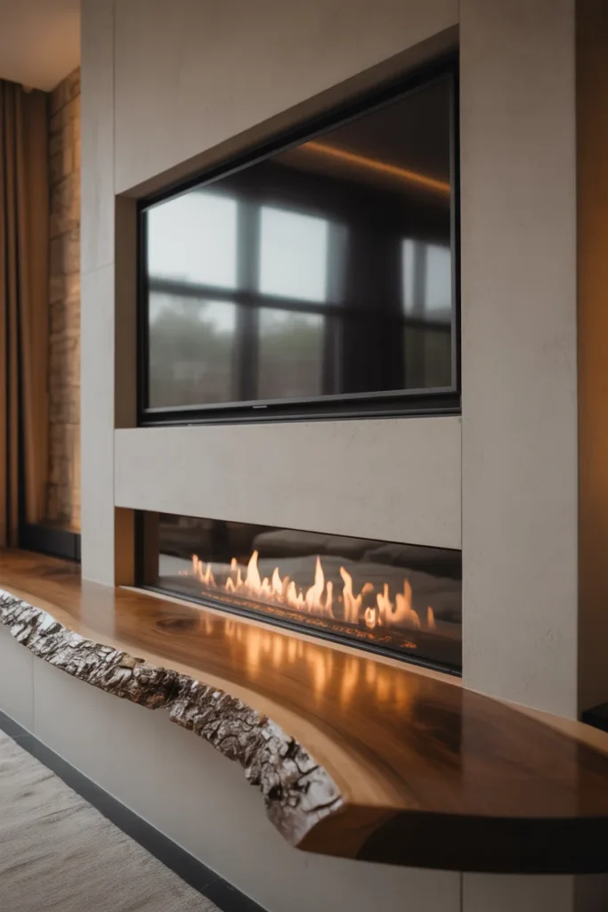 Idea 13: The Live Edge Wood Mantle