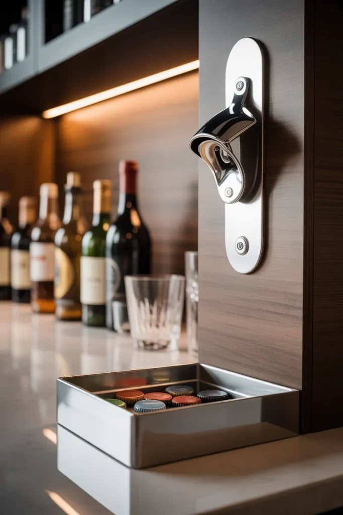 Idea 13 – Screw in a Bottle Opener with a Catch Tray