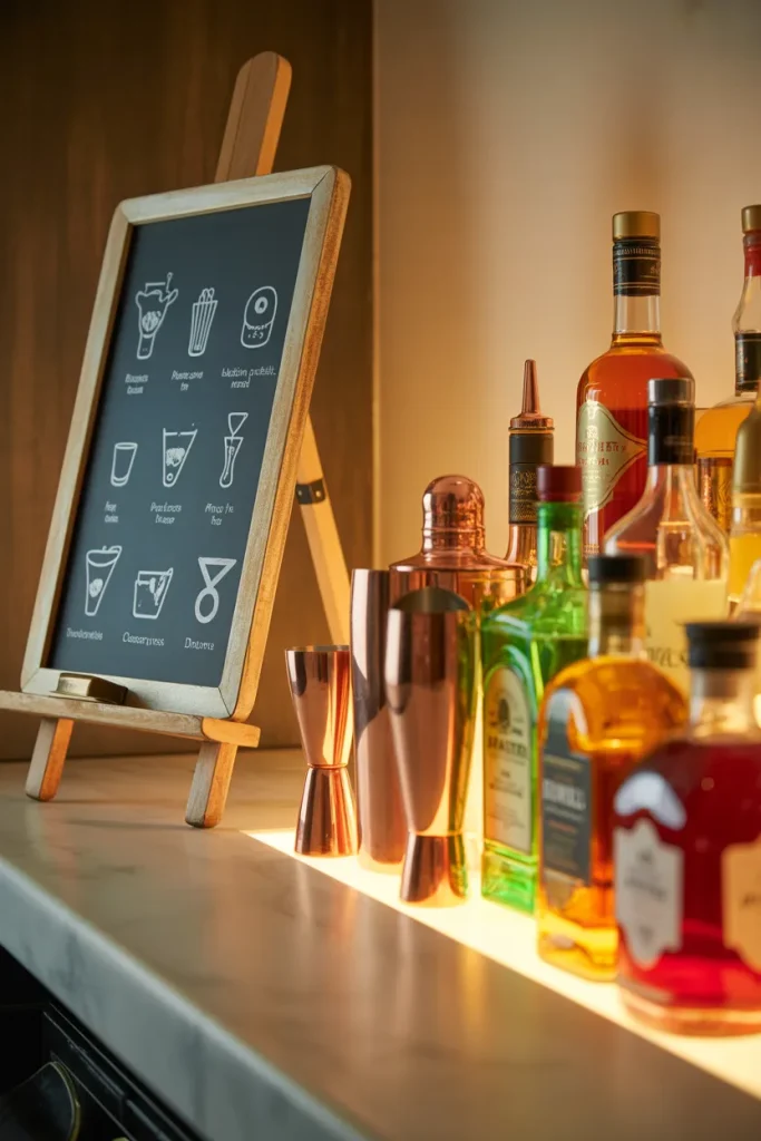 Idea 16 – Put a Whiteboard on an Easel for Drink Recipes