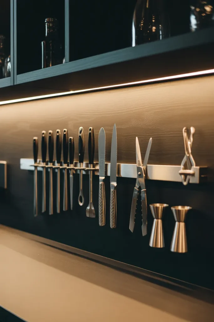 Idea 2 – Install a Magnetic Knife Strip for Bar Tools