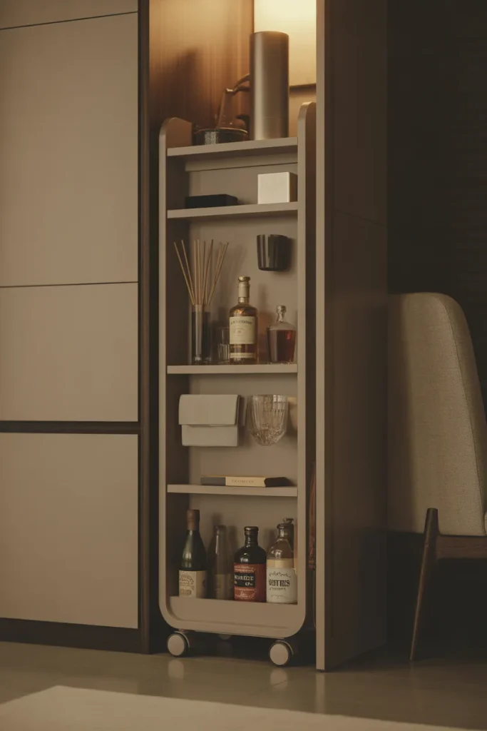 Idea 4 – Build a Narrow Rolling Cart for Extra Storage