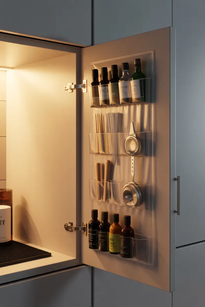 Idea 5 – Use a Shoe Organizer on the Back of the Cabinet Door