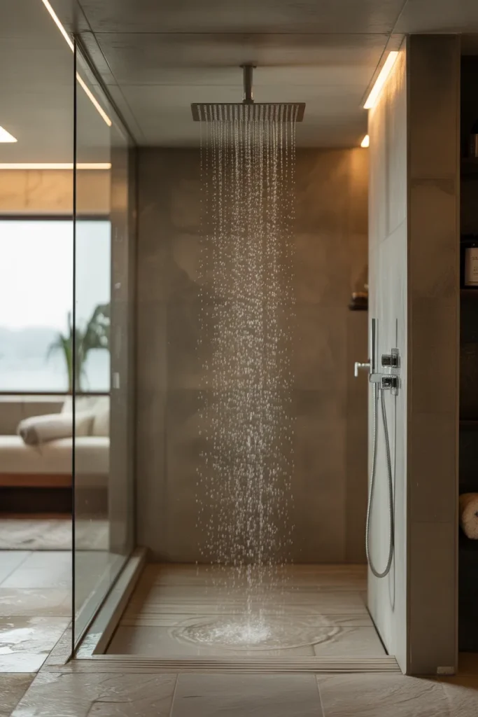 Idea 7 – The Ceiling-Mounted Rain Shower