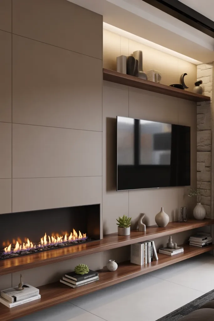 Idea 9: The Fireplace with a TV to the Side
