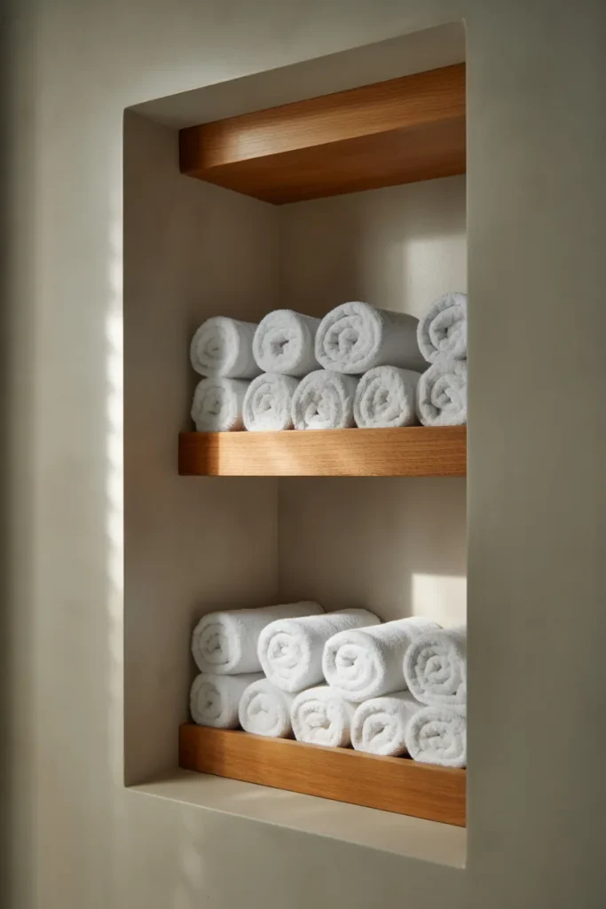 Second Idea Two Short Shelves for Rolled Towels