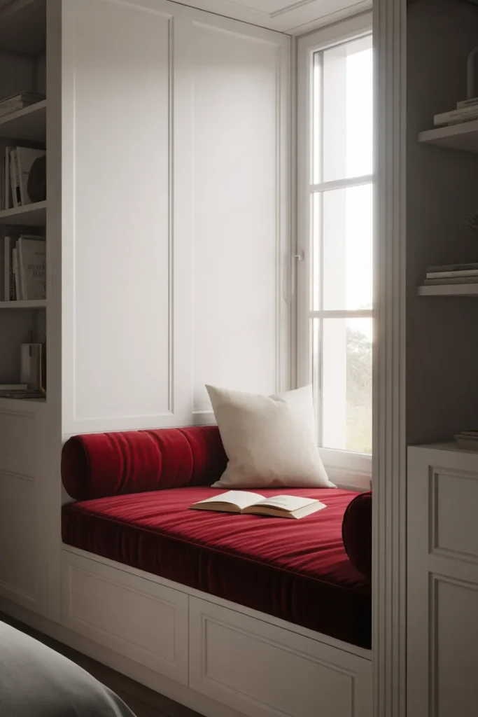 11. Red Window Seat Cushion