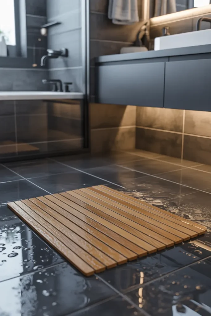 12. A Nonslip Mat That Looks Like Wood